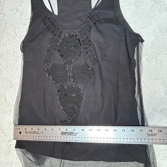 Sachin + Babi For Ankasa Womens Medium Black Embellished Racerback Tank Top - Picture 8 of 8